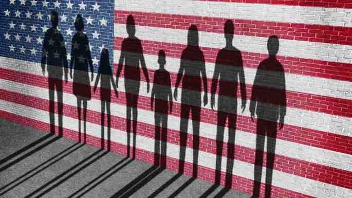 american flag wall shadow family sized